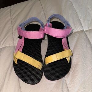 Teva Pink and Yellow Sport Sandals with Grippy Footbed